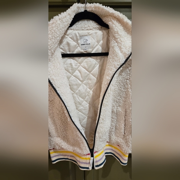 NWT Ivory Ella sherpa bomber iacket - Picture 9 of 11